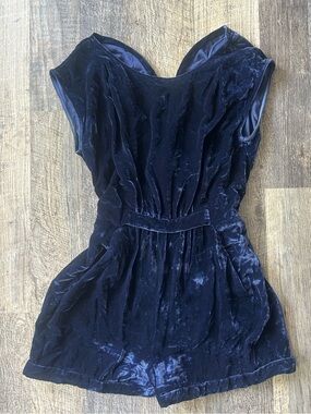 Silk Velvet BCBG Navy Blue Romper